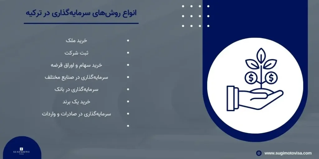 انواع روشهای سرمایهگذاری در ترکیه
